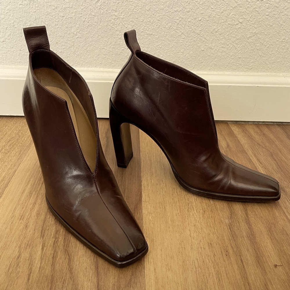 Gucci Vintage Brown Heeled Ankle Boot Size 5.5